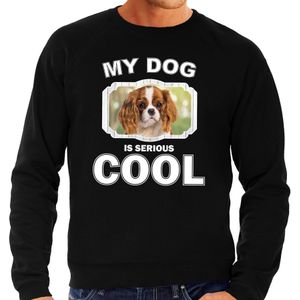 Charles spaniel honden trui / sweater my dog is serious cool zwart - heren - Cavalier king charles-spaniels liefhebber cadeau sweaters