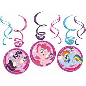18x stuks My Little Pony thema rotorspiralen 50 cm - Hangdecoraties - Kinder thema verjaardag feestartikelen