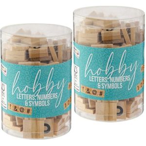 Hobby knutsel letters/cijfers/symbolen - hout - 2 cm - 250 stuks