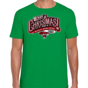 Merry Christmas Kerstshirt / Kerst t-shirt groen voor heren - Kerstkleding / Christmas outfit