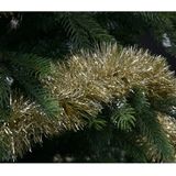 2x Kerstslingers goud 10 cm breed x 270 cm - Guirlande folie lametta - Gouden kerstboom versieringen