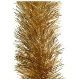 2x Kerstslingers goud 10 cm breed x 270 cm - Guirlande folie lametta - Gouden kerstboom versieringen