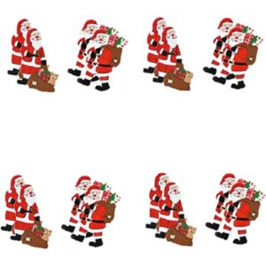 16x stuks houten kersthangers kerstmannen 6 cm kerstornamenten - Kerstversiering ornamenten/kerstboomversiering