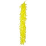 Boland Carnaval verkleed boa met veren - 2x - neon geel - 180 cm - 50 gram - Glitter and Glamour