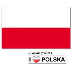 Poolse vlag + 2 gratis stickers