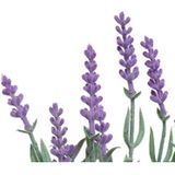 2x stuks lichtpaarse Lavandula/lavendel kunstplant 32 cm in witte pot - Kunstplanten/nepplanten