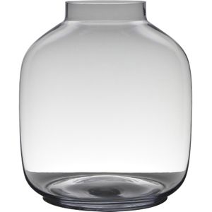 Transparante luxe grote stijlvolle vaas/vazen van glas 38 x 34 cm - Bloemen/boeketten vaas voor binnen gebruik