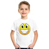 emoticon/ emoticon t-shirt super vrolijk wit kinderen