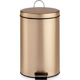 Berilo Pedaalemmer/vuilnisbak - goud kleurig - metaal - 12 liter inhoud
