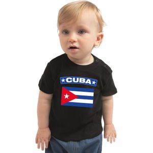 Cuba baby shirt met vlag zwart jongens en meisjes - Kraamcadeau - Babykleding - Cuba landen t-shirt