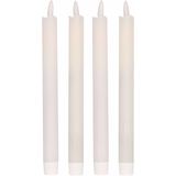 4x Witte Led kaarsen/dinerkaarsen 25,5 cm - Kerst diner tafeldecoratie - Led kaarsen