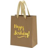 Set van 8x stuks papieren verjaardag giftbags/cadeau tasjes Happy Birthday 20 x 24 x 11 cm - cadeau tassen