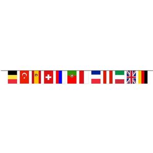Europese landen vlaggetjes slinger/vlaggenlijn van 5 meter - een selectie van landen - Feestartikelen/versiering