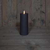 Anna Collection LED kaarsen - 3x stuks - antraciet grijs - 13, 16 en 22 cm