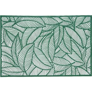 1x Groene bladeren placemat 30 x 45 cm rechthoek - Groen thema tafeldecoraties versieringen