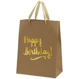 Set van 8x stuks papieren verjaardag giftbags/cadeau tasjes Happy Birthday 27 x 34 x 15 cm - cadeau tassen