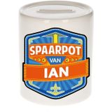 Kinder spaarpot voor Ian - keramiek - naam spaarpotten