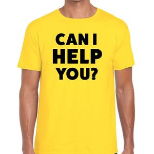Can i help you beurs/evenementen t-shirt geel heren - verkoop/horeca shirt