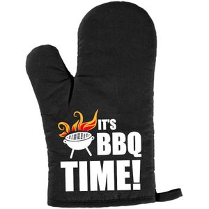 BBQ time barbecue handschoen/ want zwart heren - Papa/ Vaderdag cadeau/ verjaardag cadeau voor hem