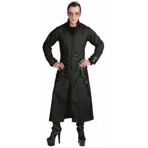 Zwarte gothic/vampier jas verkleedkleding voor heren