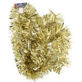 4x Kersboom decoratie folieslingers goud 200 x 15 cm - Guirlande lametta folieslingers - Tinsel kertsboomslingers