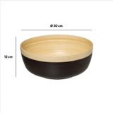 5Five - serveerschaal/saladeschaal - petrol - bamboe - 30 x 12 cm - rond