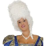 Witte hoge Barok pruik voor dames - Carnaval verkleedaccessoire