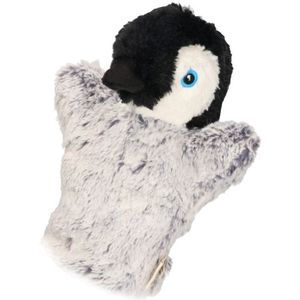 Pluche handpop knuffel pinguin 22 cm - Poppenkast speelgoed dieren