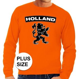 Oranje Nederlandse leeuw grote maten sweatshirt heren - Oranje Koningsdag/ Holland supporter kleding