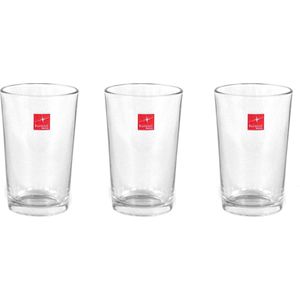 24x Stapelbare drinkglazen/waterglazen transparant 200 ml - Glazen - Drinkglas/waterglas/sapglas