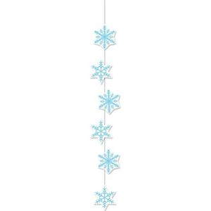 Sneeuwvlokken decoratie slinger 108 cm - Feestslinger van brandvertragend papier - Winter thema feestversiering