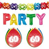 Folat - 60 jaar verjaardag versiering slingers/ballonnen/folie letters