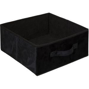 Opbergmand/kastmand 14 liter zwart polyester 31 x 31 x 15 cm - Opbergboxen - Vakkenkast manden