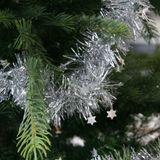 4x Kerstslinger sterren zilver 10 x 270 cm - Guirlande folie lametta - Zilveren kerstboom versieringen