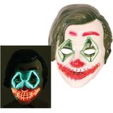 Horror clown Gezichtsmasker - met led verlichting - voor volwassenen
