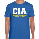 CIA agent verkleed t-shirt blauw voor heren - geheime dienst - verkleedkleding / tekst shirt