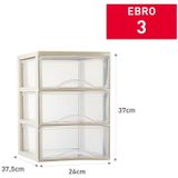 Plasticforte Ladeblokje/bureau organizer met 3x lades - transparant/beige - L26 x B36 x H37 cm