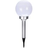 Set van 2x stuks solar tuinlampen/prikspots bol op zonne-energie 15 cm - Prikspots tuinverlichting