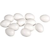 36x stuks witte kunststof eieren 4.5 cm - Hobby en knutsel paaseieren / paasdecoratie