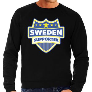 Sweden supporter schild sweater zwart voor heren - Zweden landen sweater / kleding - EK / WK / Olympische spelen outfit
