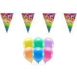 Boland Party 25e jaar verjaardag feestartikelen versiering - 100x ballonnen/2x leeftijd vlaggetjes