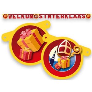 Welkom Sinterklaas letterslinger karton 210 cm - Sint Nicolaas feest slingers thema decoratie