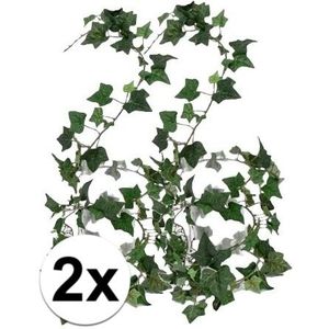 2x Groene slinger plant klimop Hedera Helix 180 cm - Kunstplanten - woondecoraties