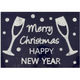 4x stuks velletjes kerst glitter raamstickers Merry Christmas 40 cm - Raamversiering/raamdecoratie stickers kerstversiering
