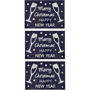 4x stuks velletjes kerst glitter raamstickers Merry Christmas 40 cm - Raamversiering/raamdecoratie stickers kerstversiering