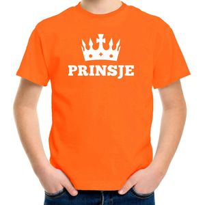 Oranje Prinsje met kroon t-shirt jongens - Oranje Koningsdag kleding