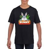 Bunny het konijn t-shirt zwart voor kinderen - unisex - konijnen shirt - kinderkleding / kleding
