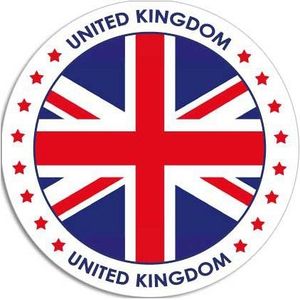 10x Verenigd Koninkrijk sticker rond 14,8 cm - Britse vlag - Landen thema decoratie feestartikelen/versieringen