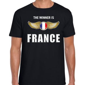 The winner is France / Frankrijk t-shirt zwart voor heren - landen supporter shirt / kleding - Songfestival / EK / WK
