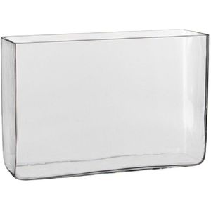 Hoge Rechthoekige Vaas Transparant Glas 30 X 10 X 20 cm - Accubak - Glazen Vazen - Woonaccessoires
